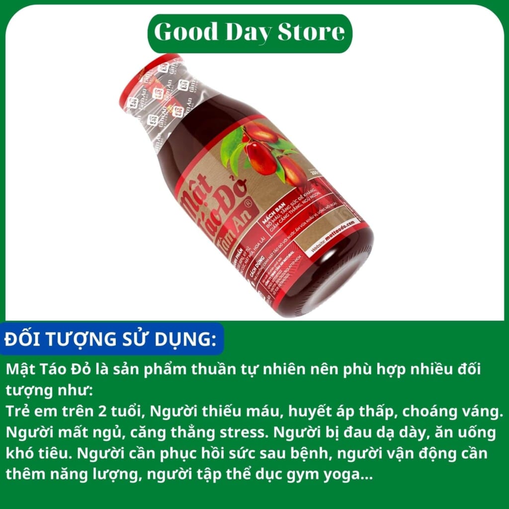 Công dụng nổi bật của mật táo đỏ Tâm An
