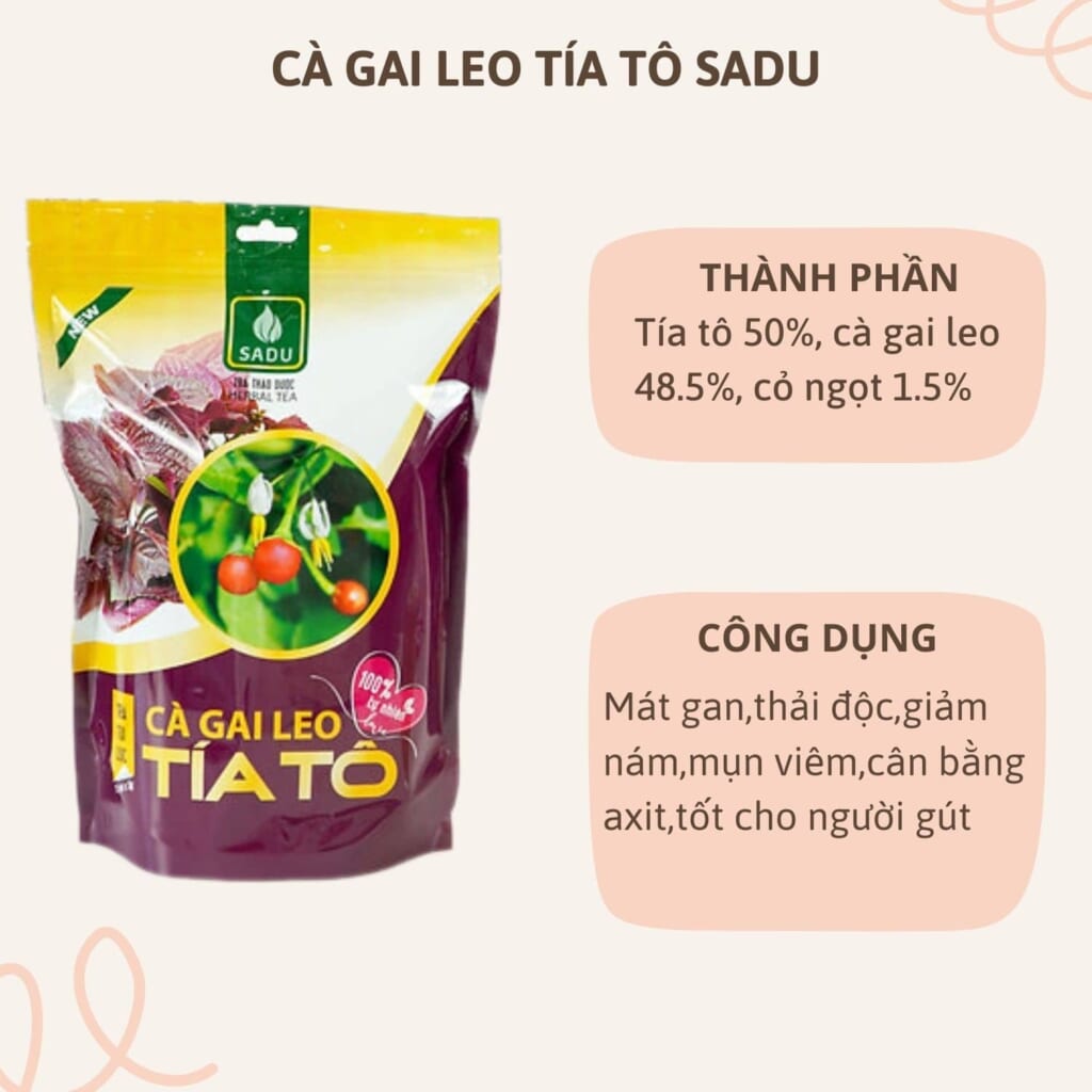 Trà Cà Gai Leo Tía Tô Sadu – Bí Quyết Giải Độc Gan, Đẹp Da, Tốt Cho Người Gout
