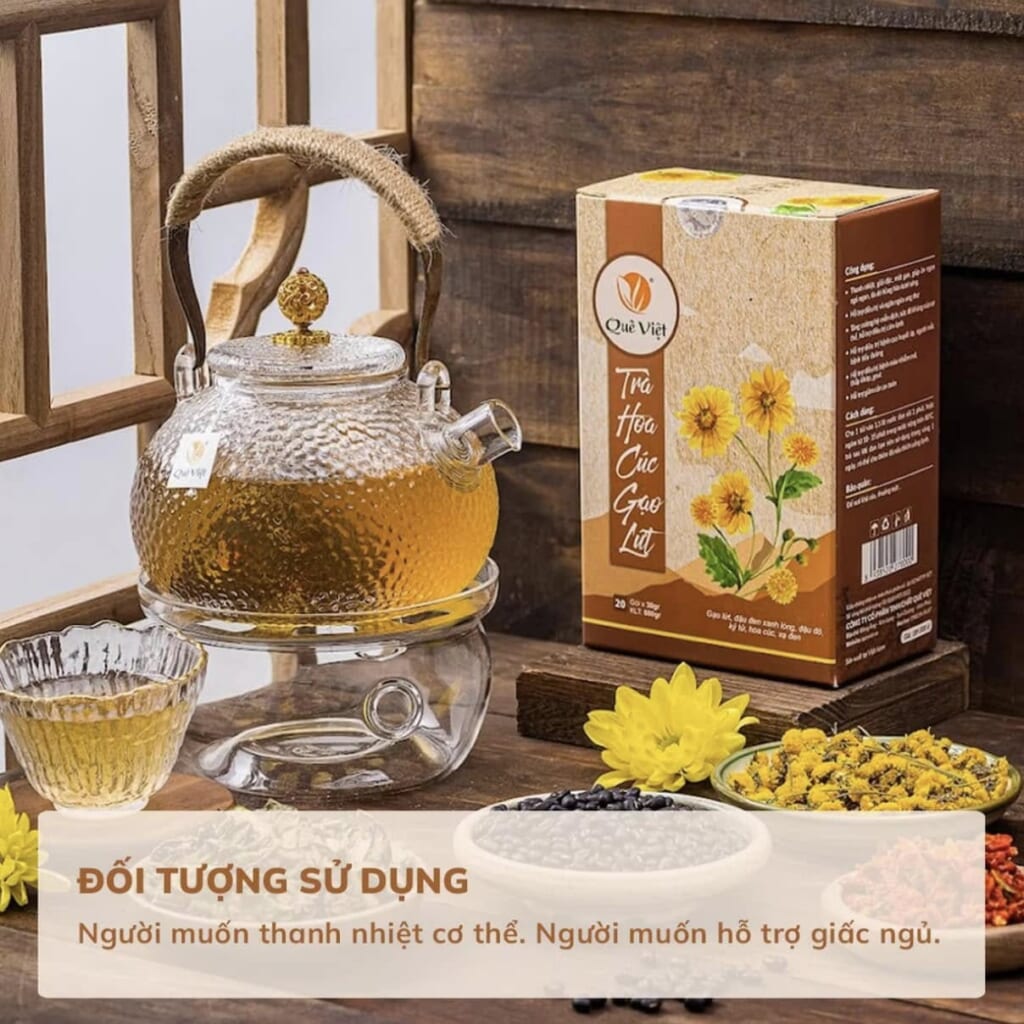 Mua trà hoa cúc gạo lứt Quê Việt ở Dĩ An – Giao hỏa tốc 2 giờ