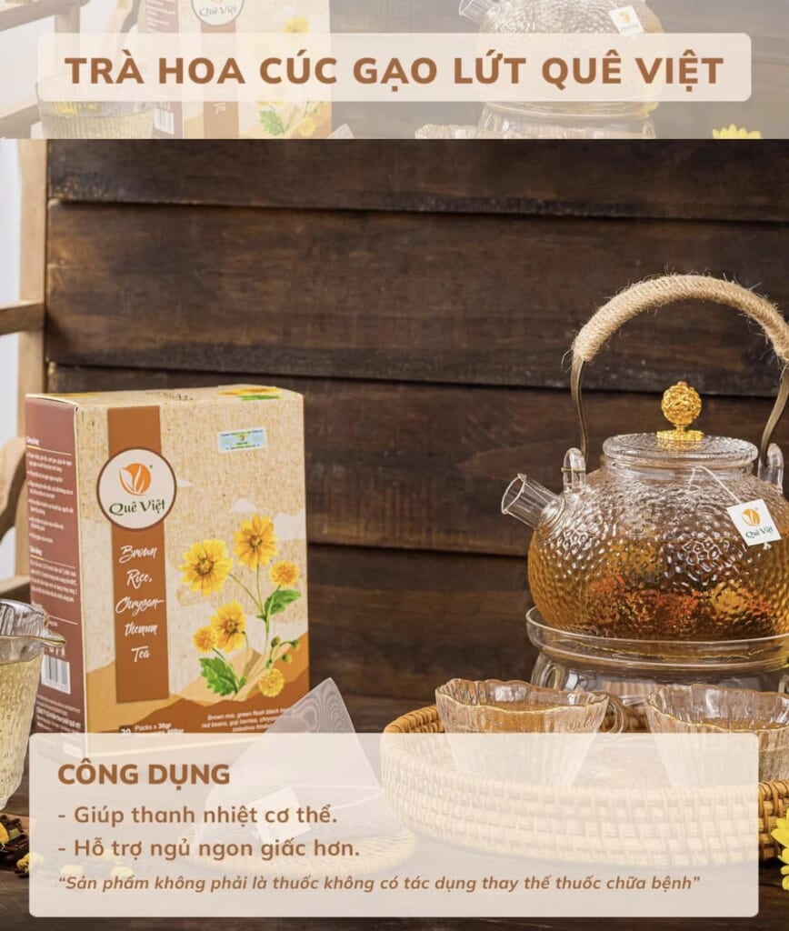 Mua trà hoa cúc gạo lứt Quê Việt ở Dĩ An – Giao hỏa tốc 2 giờ