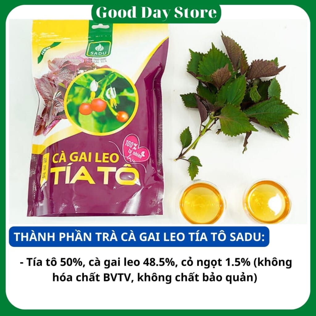 Trà Cà Gai Leo Tía Tô Sadu – Bí Quyết Giải Độc Gan, Đẹp Da, Tốt Cho Người Gout