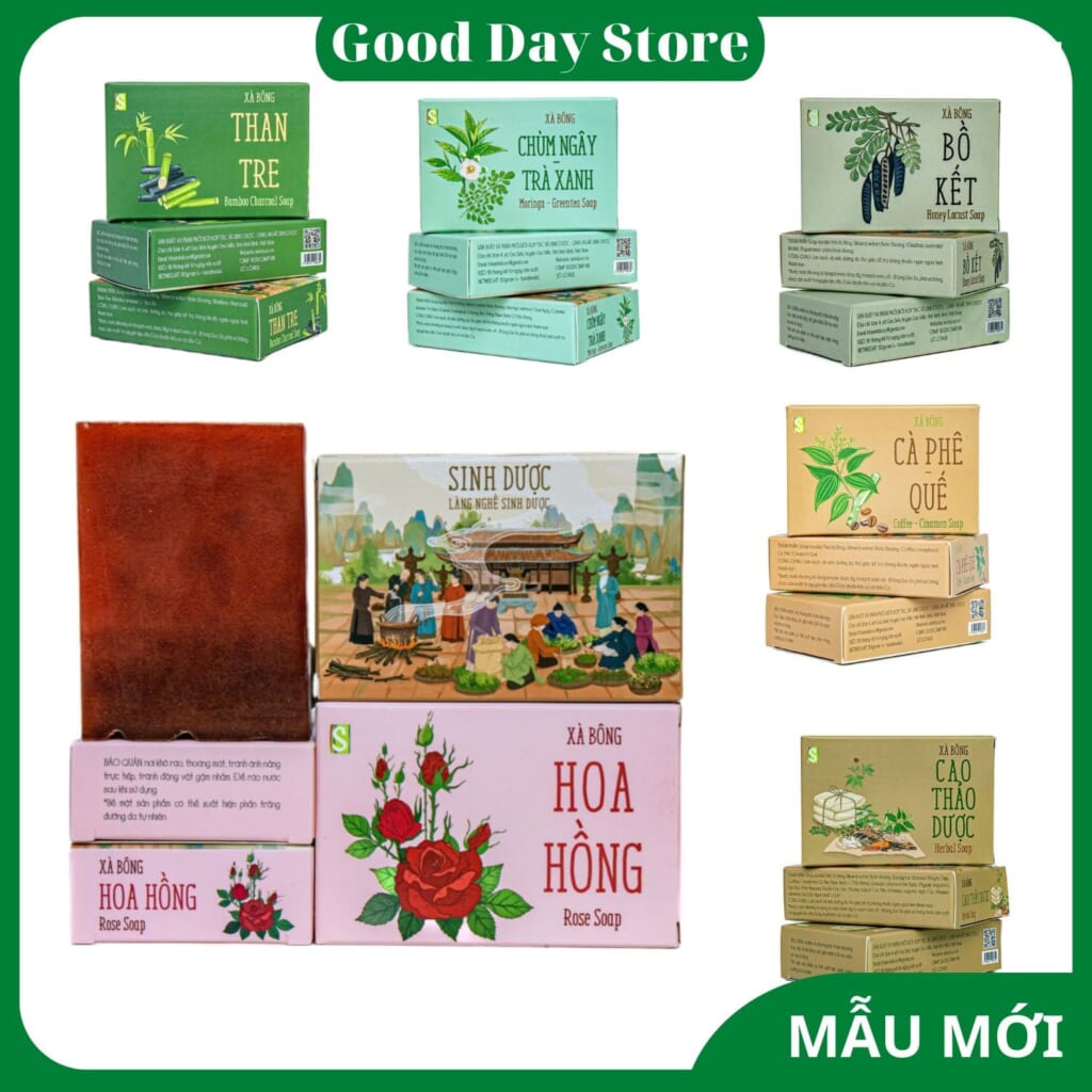 Xà bông thảo dược Sinh Dược - Làn da sáng mên, sạch mụn từ thên nhiên