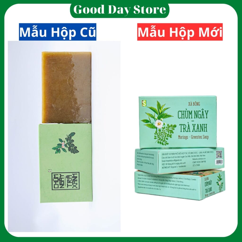 Xà Bông Chùm Ngây Trà Xanh Sinh Dược - Thoáng Mát, Dịu Nhẹ, Thanh Lọc Da Tự Nhiên