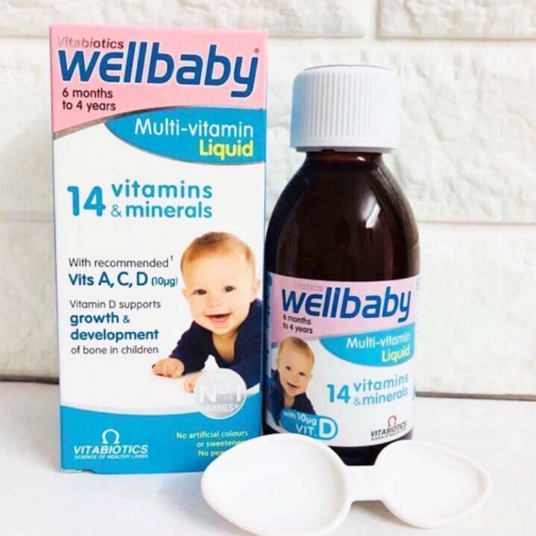Vitabiotics Vitamin tổng hợp cho bé 6 tháng - 4 tuổi Wellbaby Multi-vitamin Liquid 150ml