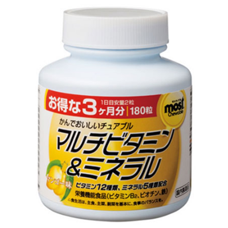 Viên nhai bổ sung Vitamin và khoáng chất Orihiro Most Chewable (180 viên)