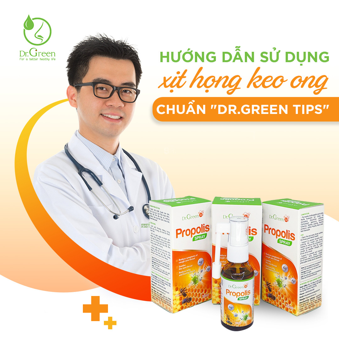 Xịt Họng Keo Ong Dr Green Bee 30ml - Sử dụng cho bé và người lớn
